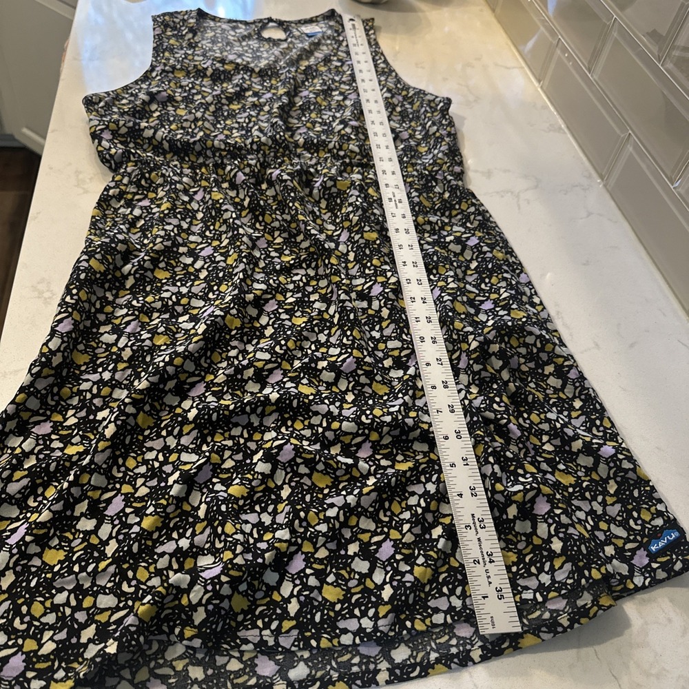 Kavu Simone Rock Garden Geo Print Sleeveless Mini Dress Size Large Pockets‎ - Picture 10 of 12